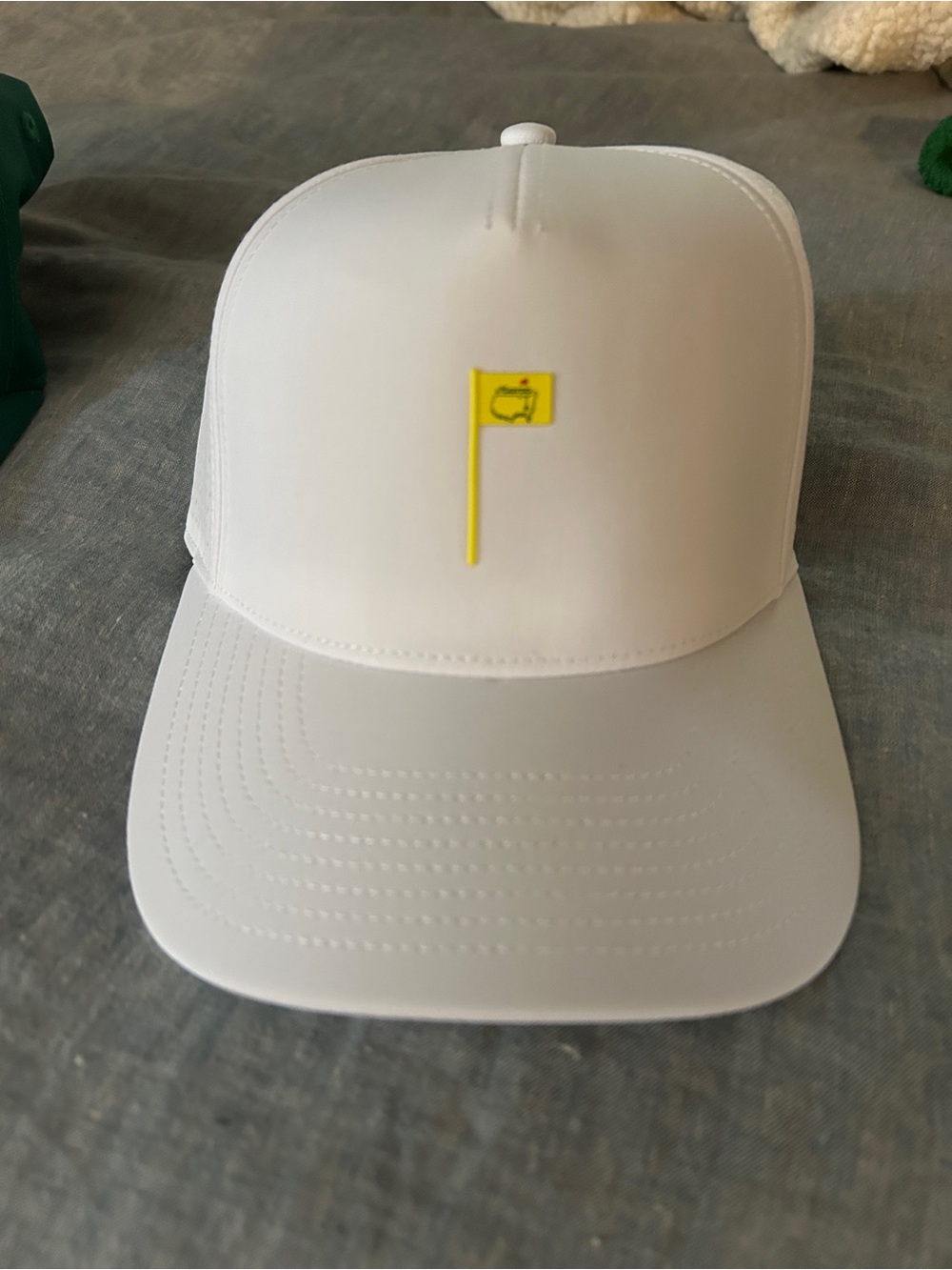 Masters White Trucker Cap with Yellow Masters Flag Logo